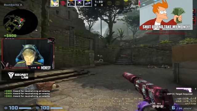 вот для чего монеси тренирует USP | m0NESY highlights смотреть онлайн