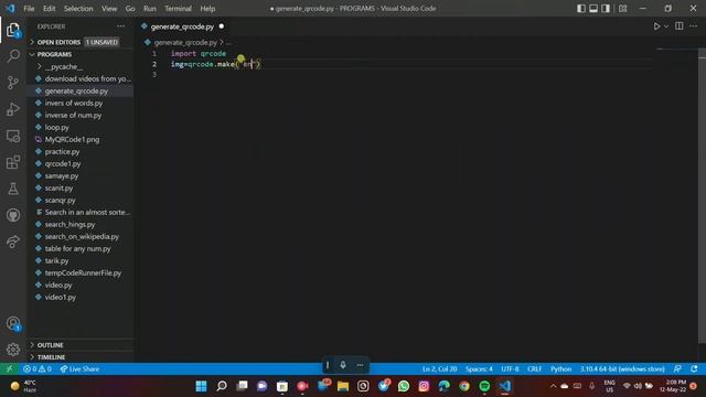 How to generate QRcode using python | small project | 2 minutes Python code | Using qrcode in Pytho смотреть онлайн
