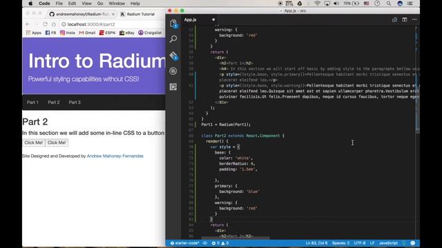 Radium Tutorial - Styling React Components in JavaScript смотреть онлайн