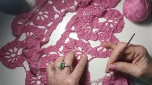 ВОРОТНИК СВЯЗАННЫЙ В  ТЕХНИКЕ БРЮГГСКОГО КРУЖЕВА