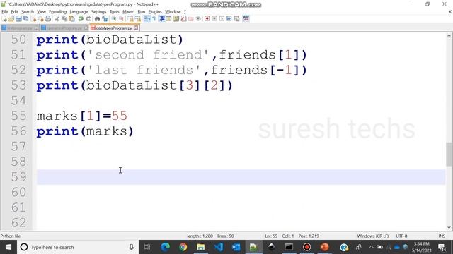 Python Tutorial For Beginners | Python Tutorial | Suresh Techs | Data types python | Chapter 13 смотреть онлайн