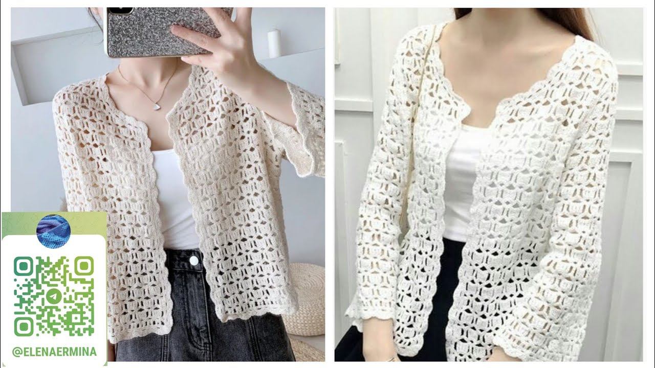Давайте свяжем простой, красивый узор крючком для идеального жакета, кардигана (видео из архива) смотреть онлайн