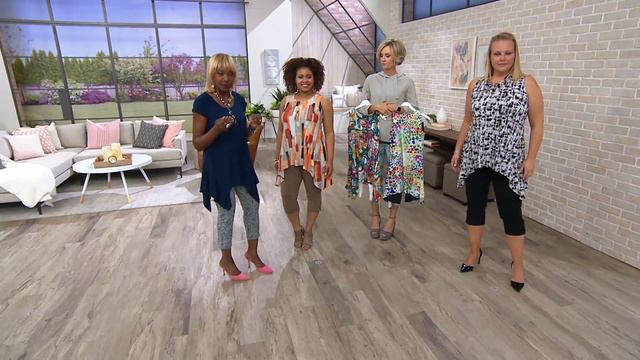 Women with Control Printed Tunic with Capri Pants Set on QVC смотреть онлайн