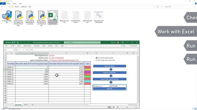 Ex) Development using Python API : Renumber model by Excel [PSJ (Python Scripting for Jupiter)] смотреть онлайн