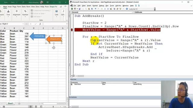 Excel VBA - Add PageBreak automatically For Loop and If смотреть онлайн