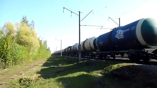 товарный поезд около ул.Баженова (10.05.2016) смотреть онлайн