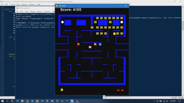 PACMAN in 505 lines of python code смотреть онлайн