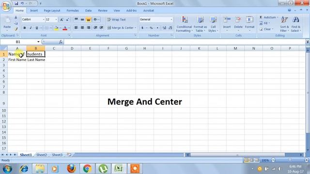 Use Of Merge & Center In Microsoft Excel 2007 | microsoft excel Merge and center смотреть онлайн