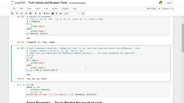 Truth Values and Boolean Tests смотреть онлайн