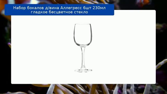 Набор бокалов д/вина Аллегресс 6шт 230мл гладкое бесцветное стекло смотреть онлайн
