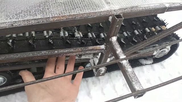 Снегоход своими руками! Тест драйв с братаном. Первые недочеты. смотреть онлайн