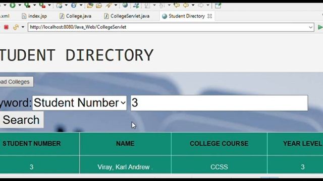 Student Directory - Java Eclipse смотреть онлайн