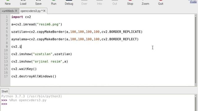 Python ve OpenCV ile görüntü işleme Ders 3 (Resim uzatma tekrarlama sarma) смотреть онлайн