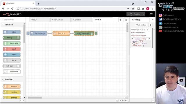 Manipulando as mensagens de payload e topic [Node-Red] - Curso de Node - Aula 07 смотреть онлайн