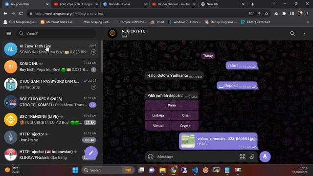 Membuat Bot Telegram Python dari 0 (Menu E-Wallet Cryptocurrency) Bab 2 смотреть онлайн