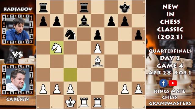 ▪CARLSEN VS RADJABOV - NEW IN CHESS CLASSIC 2021 QUARTERFINALS DAY 2 GAME 4 (½-½)▪ смотреть онлайн