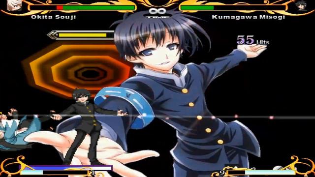 Mugen EFZ - Okita Souji (1p) vs Kumagawa Misogi (Tange Sakura) (1p) смотреть онлайн