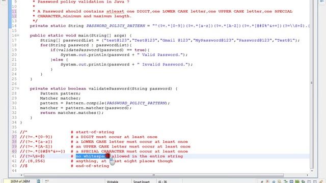 PASSWORD POLICY VALIDATION REGEX USING JAVA смотреть онлайн