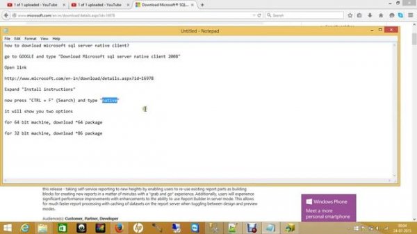how to download microsoft sql server native client for windows 32 bit and 64 bit