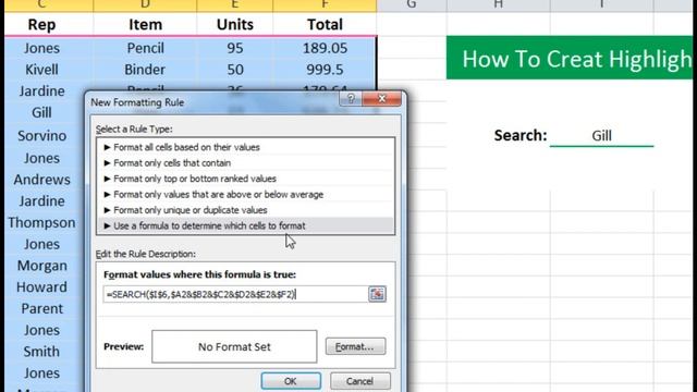 How To Create Highlighted Search Box In Excel 2007,2010,2013,2016 смотреть онлайн