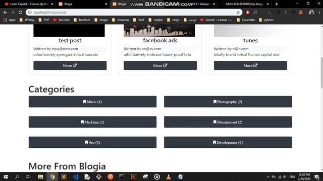 php oop-based blog with categories смотреть онлайн