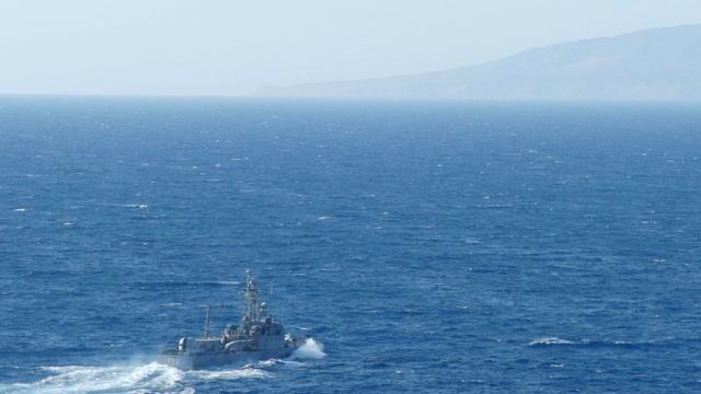 HN Missile Boat P28 sailing for patrol in Aegean Sea slideshow. смотреть онлайн