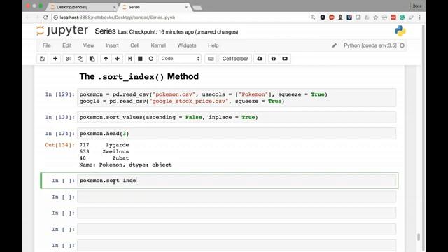 The sort index Method смотреть онлайн