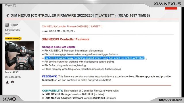 XIM Nexus - First Firmware Update March 2022 + Beta Firmware! смотреть онлайн