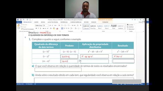 Videoaula de Matemática - 9º Ano A e B - Live sobre Produtos Notáveis - Professor Rodrigo смотреть онлайн