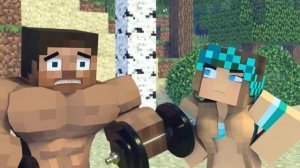 The minecraft life of Alex and Steve : Big Enderman  - Minecraft animation