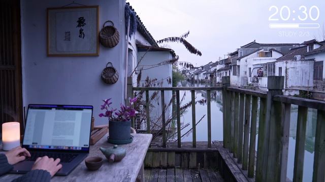 3-Hour Study with Me Suzhou · River Pomodoro 50-10 Relaxing Lo-Fi Day 142 смотреть онлайн