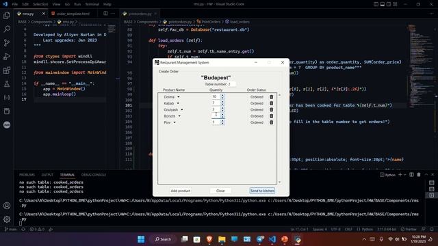 Restaurant Management System with Python using Tkinter and Sqlite3 смотреть онлайн
