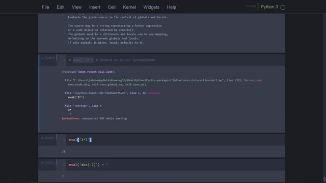 Pandas Taller: 186 Excepción SyntaxError al Usar la Función eval() para Ejecutar Código Python смотреть онлайн