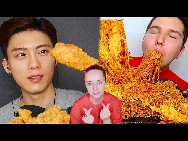 КОРЕЙСКИЙ МУКБАНГ против АМЕРИКАНСКОГО МУКБАНГА | korean vs american mukbangers (асмр банана крис) смотреть онлайн