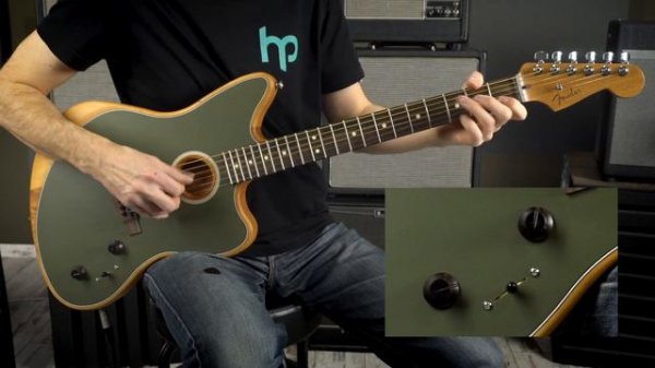 Fender American Acoustasonic Jazzmaster elektro-akusztikus gitár