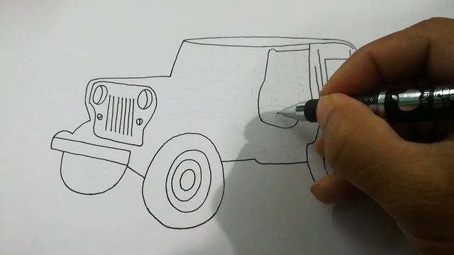 How to draw a jeep step by step l Easy drawing tutorial смотреть онлайн