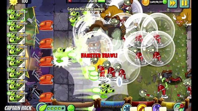 Threepeater NON-STOP POWER UP vs All Zombies in Hamster Ball - Plants vs Zombies 2 Epic Hack смотреть онлайн