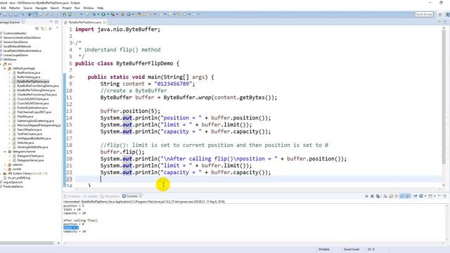 Java NIO - ByteBuffer.flip() смотреть онлайн