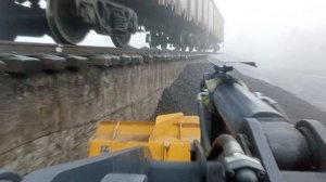 погрузка угля фронтальным погрузчиком.