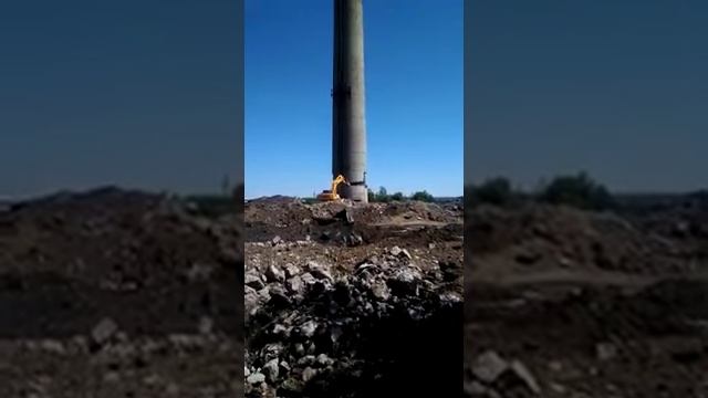 Демонтаж дымовой трубы 180м. смотреть онлайн