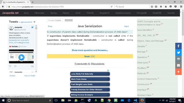 Is constructor of parent class called during DeSerialization process of child class?
| javapedia.ne смотреть онлайн