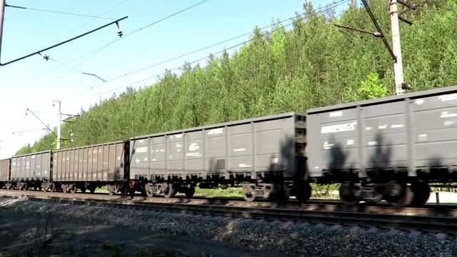 Поезд 100 вагонов, ВЛ10К-1525 + ВЛ10К-340 смотреть онлайн
