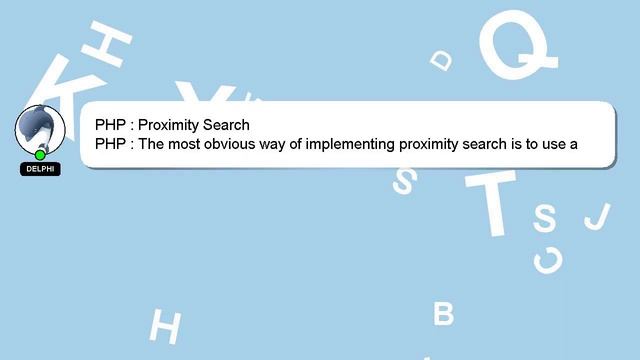 PHP : Proximity Search смотреть онлайн