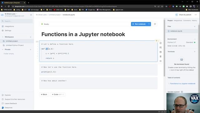 Functions in a Jupyter Notebook смотреть онлайн