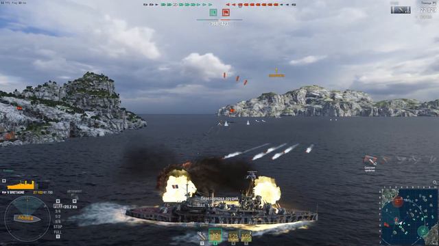 World of Warships Линкор Bretagne 2019 12 21 19 34 07 смотреть онлайн