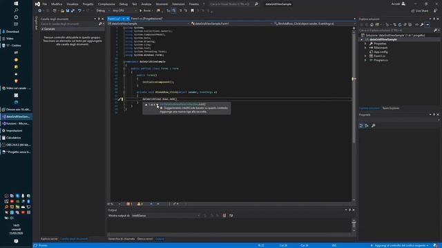 V1_5 : Aggiungere e rimuovere righe da dataGridView su C# смотреть онлайн