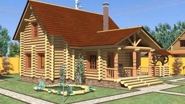 Проект двухэтажной бани с каминным залом "Люкс-2" смотреть онлайн