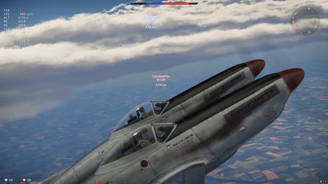 TWO P-51's WELDED TOGETHER & 14 MACHINE GUNS (War Thunder) смотреть онлайн