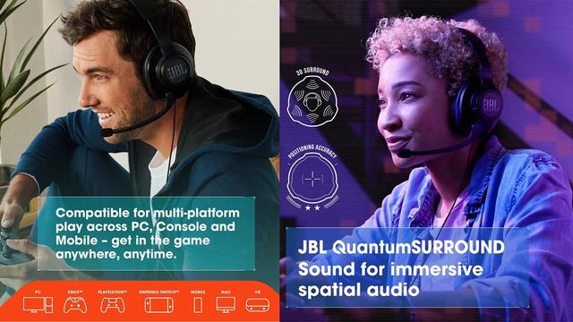 Headset Gamer JBL Quantum 300 Over Ear Preto JBLQUANTUM300BLK смотреть онлайн