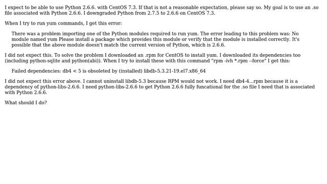 Unix & Linux: Can Python 2.6.6 work with CentOS 7.3? смотреть онлайн